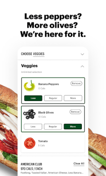 Baixar Subway® Comida e bebida para Android captura de tela 2