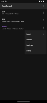 Baixar DarkTunnel - SSH DNSTT V2Ray Ferramentas para Android captura de tela 3