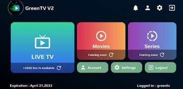 Baixar GreenTV V2 Editores e Reprodutores de Vídeo para Android captura de tela 3