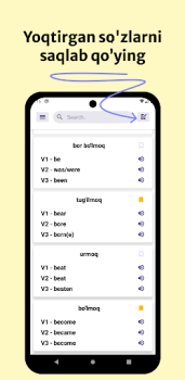 Baixar Noto'g'ri fe'llar jadvali Educação para Android captura de tela 2