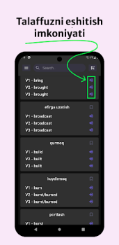 Baixar Noto'g'ri fe'llar jadvali Educação para Android captura de tela 4