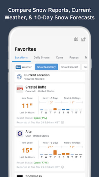 Baixar OpenSnow: Weather & 3D Maps Clima para Android captura de tela 2