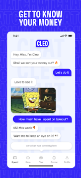 Baixar Cleo: Budget & Cash Advance Finanças para Android captura de tela 5