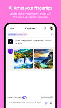 Baixar ChatSonic: Super ChatGPT App Emprego para Android captura de tela 3
