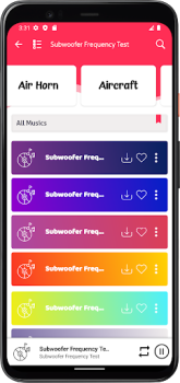 Baixar Teste de frequência do subwoof Música e áudio para Android captura de tela 5