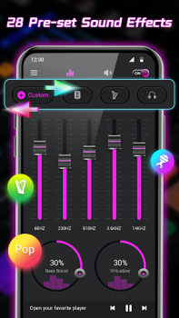 Baixar Equalizador-Reforço de graves Música e áudio para Android captura de tela 6