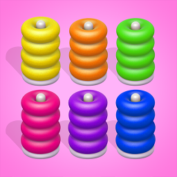 Logotipo Color Sort 3D — Hoop Stack