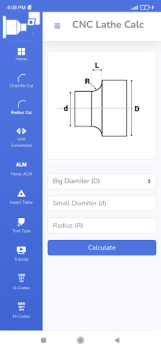 Baixar CNC Lathe Calc Emprego para Android captura de tela 2