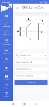 Baixar CNC Lathe Calc Emprego para Android captura de tela 3