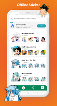 Baixar Anime Stickers for WhatsApp Personalização para Android captura de tela 3