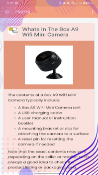 Baixar A9 Wifi Mini Camera App Guide Ferramentas para Android captura de tela 7