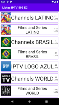 Baixar Listas IPTV 593 EC Entretenimento para Android captura de tela 3