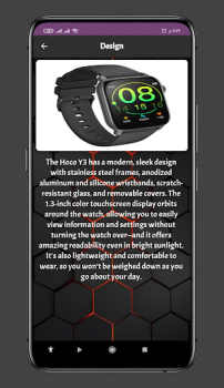 Baixar Hoco Y3 Smart Watch App Guide Ferramentas para Android captura de tela 4