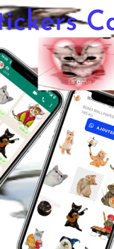 Baixar memes Adesivos Gatos Contato para Android captura de tela 3