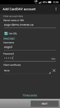 Baixar CardDAV-Sync free Emprego para Android captura de tela 2