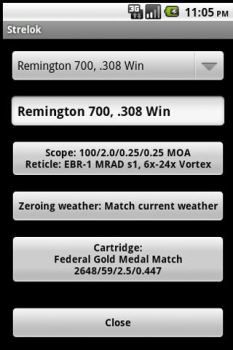 Baixar Strelok. Ballistic calculator Esporte para Android captura de tela 5