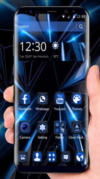 Baixar Черная голубая тема будущего Personalização para Android
