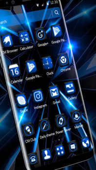 Baixar Черная голубая тема будущего Personalização para Android captura de tela 6