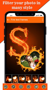 Baixar Fire Text Photo Frames App Foto para Android captura de tela 5