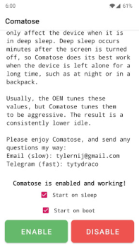 Baixar Comatose — Android Deep Sleep Ferramentas para Android captura de tela 2