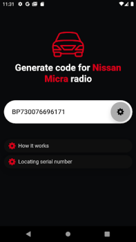 Baixar Código de Rádio Nissan Carros e transporte para Android captura de tela 3