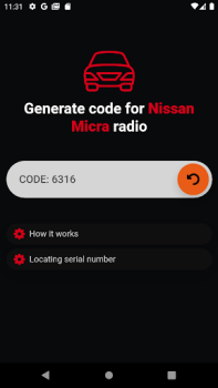 Baixar Código de Rádio Nissan Carros e transporte para Android captura de tela 4