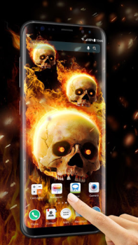 Baixar Красивые Пылающий череп живые обои Personalização para Android captura de tela 2