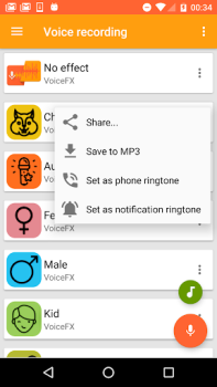 Baixar VoiceFX - Modificador de voz c Entretenimento para Android captura de tela 3