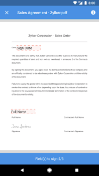 Baixar Zoho Sign - Fill & eSign docs Emprego para Android captura de tela 4