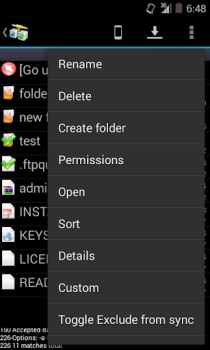 Baixar AndFTP (cliente FTP) Ferramentas para Android captura de tela 5
