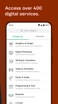 Baixar Fiverr - Serviços Freelance Negócios para Android captura de tela 4