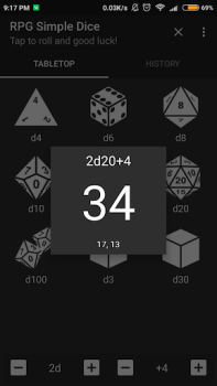 Baixar RPG Simple Dice Ferramentas para Android captura de tela 2