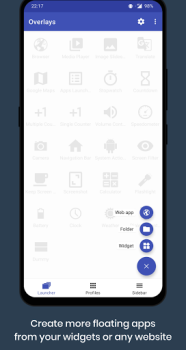 Baixar Overlays - Floating Launcher Emprego para Android captura de tela 2